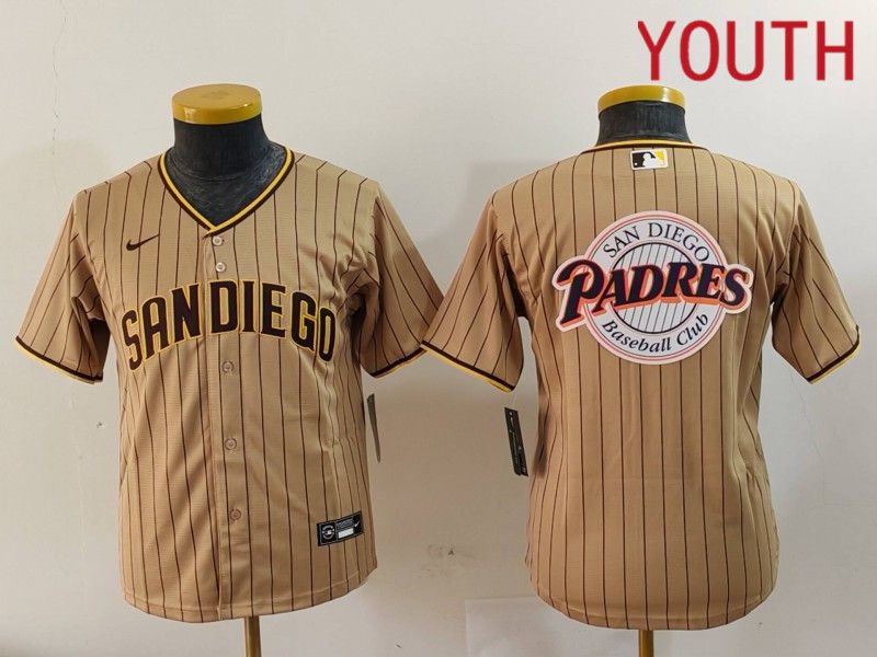 Youth San Diego Padres Blank Brown Stripe Game 2024 Nike MLB Jersey style 9023